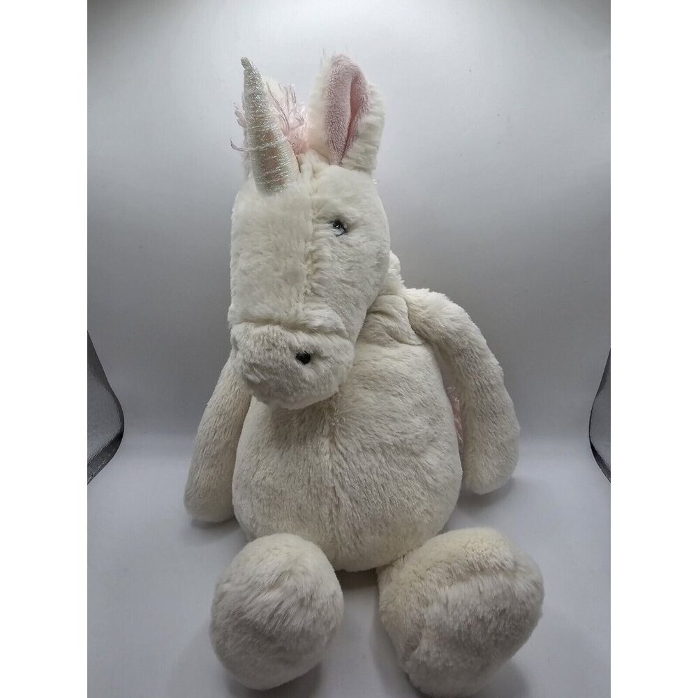 Jellycat Bashful Unicorn Cream White Pink Plush Toy Stuffed Animal